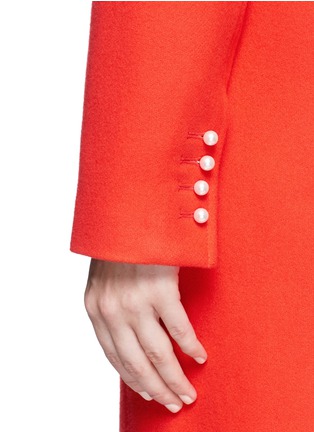 Detail View - Click To Enlarge - 72723 - Faux pearl button wool-cashmere felt long coat