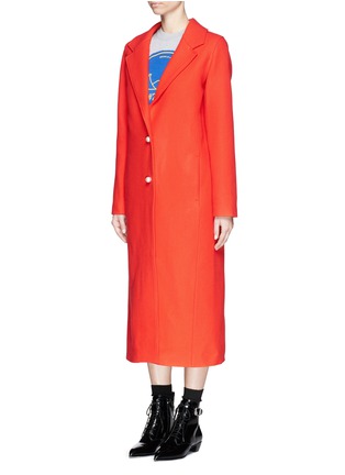Front View - Click To Enlarge - 72723 - Faux pearl button wool-cashmere felt long coat