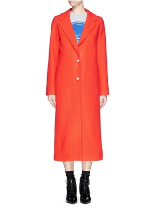 Main View - Click To Enlarge - 72723 - Faux pearl button wool-cashmere felt long coat