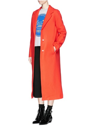 Figure View - Click To Enlarge - 72723 - Faux pearl button wool-cashmere felt long coat