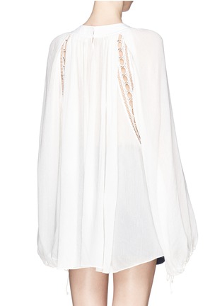 Back View - Click To Enlarge - CHLOÉ - Ladder stitch embroidery silk gauze blouse