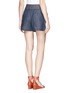 Back View - Click To Enlarge - CHLOÉ - Orange embroidery cotton denim shorts