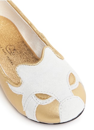 Detail View - Click To Enlarge - LITTLE MARC JACOBS - Mouse metallic leather toddler ballerina flats