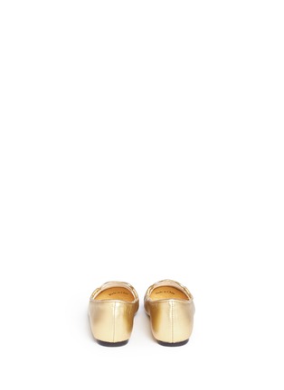Back View - Click To Enlarge - LITTLE MARC JACOBS - Mouse metallic leather toddler ballerina flats