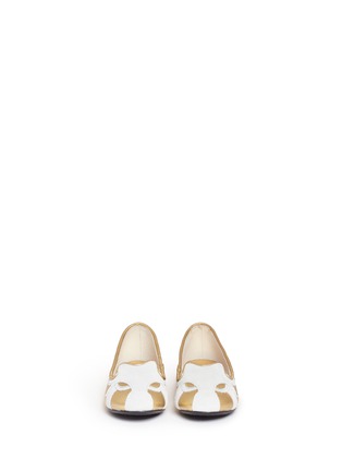 Figure View - Click To Enlarge - LITTLE MARC JACOBS - Mouse metallic leather toddler ballerina flats