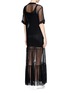 Back View - Click To Enlarge - NICOPANDA - Glossy logo tiered mesh maxi dress