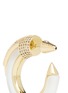 Detail View - Click To Enlarge - EDDIE BORGO - Frosted agate crystal pavé hoop earrings