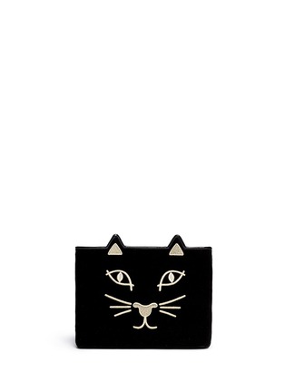 Main View - Click To Enlarge - CHARLOTTE OLYMPIA - 'Kitty' velvet pouch