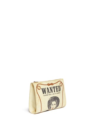 Front View - Click To Enlarge - CHARLOTTE OLYMPIA - 'Wanted' poster print leather clutch
