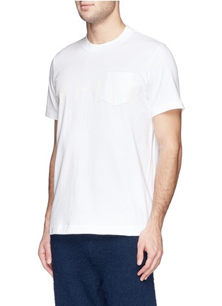Front View - Click To Enlarge - SACAI - Slogan patch pocket T-shirt