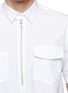 Detail View - Click To Enlarge - SACAI - Zip placket cotton poplin shirt
