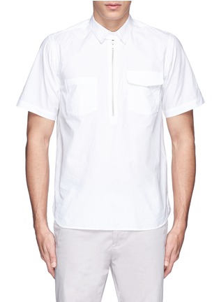 Main View - Click To Enlarge - SACAI - Zip placket cotton poplin shirt