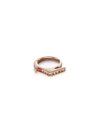 Main View - Click To Enlarge - LYNN BAN - 'Stackable Jagged Knuckle A' diamond rose gold silver ring