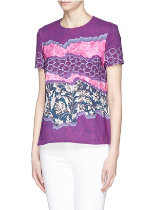 Front View - Click To Enlarge - PETER PILOTTO - Engineer print crepe T-shirt