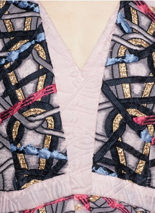 Detail View - Click To Enlarge - PETER PILOTTO - Circuit V' cloqué wave jacquard peplum dress