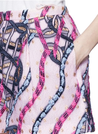 Detail View - Click To Enlarge - PETER PILOTTO - 'Circuit' foil wave jacquard shorts