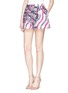 Front View - Click To Enlarge - PETER PILOTTO - 'Circuit' foil wave jacquard shorts