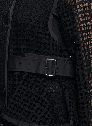 Detail View - Click To Enlarge - SACAI LUCK - Ruffle wrap collar cutout jacket
