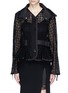 Main View - Click To Enlarge - SACAI LUCK - Ruffle wrap collar cutout jacket