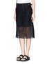 Front View - Click To Enlarge - SACAI LUCK - Eyelet lace pencil skirt
