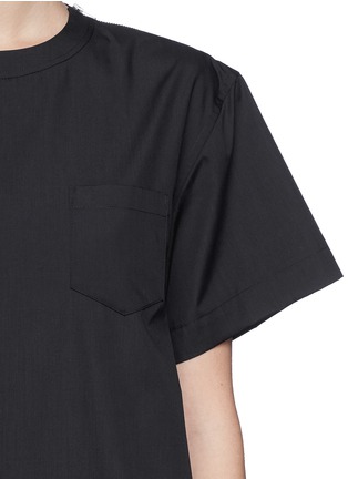Detail View - Click To Enlarge - SACAI LUCK - Pleat back cotton T-shirt
