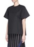 Front View - Click To Enlarge - SACAI LUCK - Pleat back cotton T-shirt