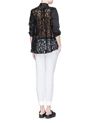 Figure View - Click To Enlarge - SACAI LUCK - Lace back poplin shirt