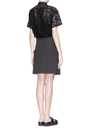 Back View - Click To Enlarge - SACAI LUCK - Lace wrap skirt shirt dress