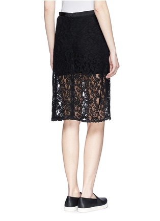 Back View - Click To Enlarge - SACAI LUCK - Knit shorts underlay lace skirt 
