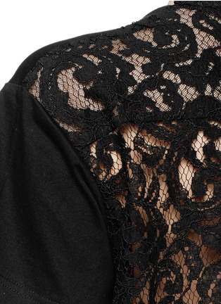 Detail View - Click To Enlarge - SACAI LUCK - Lace back cotton T-shirt