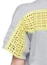 Detail View - Click To Enlarge - SACAI LUCK - Eyelet lace panel cotton sweatshirt