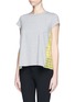 Front View - Click To Enlarge - SACAI LUCK - Eyelet lace back cotton T-shirt