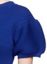 Detail View - Click To Enlarge - SACAI LUCK - Lace underlay puff sleeve rib knit sweater