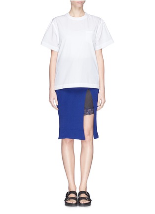 Figure View - Click To Enlarge - SACAI LUCK - Side split knit pencil skirt