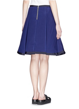 Back View - Click To Enlarge - SACAI LUCK - Grosgrain trim flare skirt
