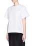 Front View - Click To Enlarge - SACAI LUCK - Pleat back cotton T-shirt