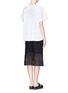 Figure View - Click To Enlarge - SACAI LUCK - Pleat back cotton T-shirt
