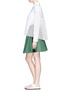 Figure View - Click To Enlarge - SACAI LUCK - Eyelet lace back cotton T-shirt