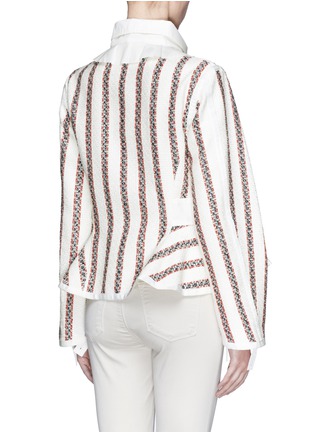 Back View - Click To Enlarge - SACAI LUCK - Tweed stripe blouson jacket