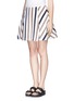 Front View - Click To Enlarge - SACAI LUCK - Tweed stripe flare skirt