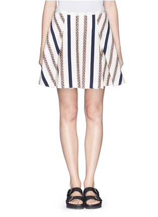 Main View - Click To Enlarge - SACAI LUCK - Tweed stripe flare skirt