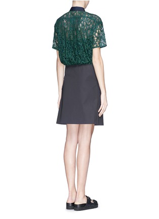 Back View - Click To Enlarge - SACAI LUCK - Lace wrap skirt shirt dress