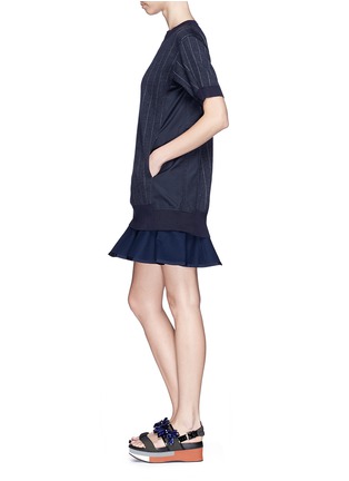 Figure View - Click To Enlarge - SACAI LUCK - Chalk stripe sweatshirt dress