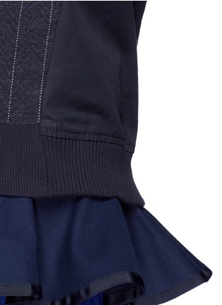 Detail View - Click To Enlarge - SACAI LUCK - Ruffle hem pinstripe sweatshirt