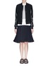 Figure View - Click To Enlarge - SACAI LUCK - Grosgrain trim flare skirt