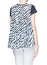 Back View - Click To Enlarge - SACAI LUCK - Zebra stripe print flare back T-shirt