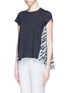Front View - Click To Enlarge - SACAI LUCK - Zebra stripe print flare back T-shirt