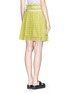 Back View - Click To Enlarge - SACAI LUCK - Contrast grosgrain strap lace wrap skirt