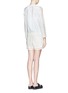 Back View - Click To Enlarge - SACAI LUCK - Poplin stripe lace romper