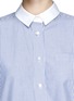 Detail View - Click To Enlarge - SACAI LUCK - Pleat back stripe poplin shirt